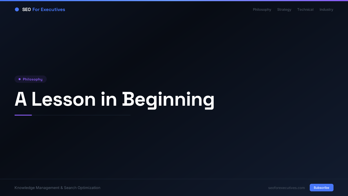 A Lesson in Beginning