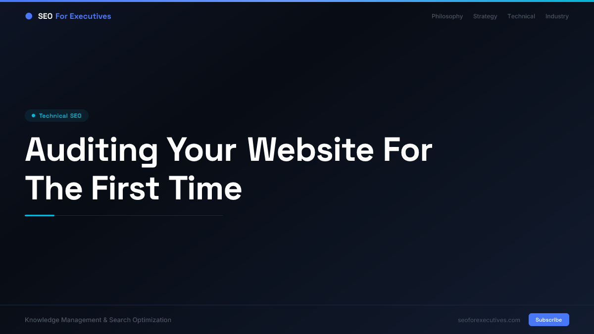 Auditing Your Website For The First Time